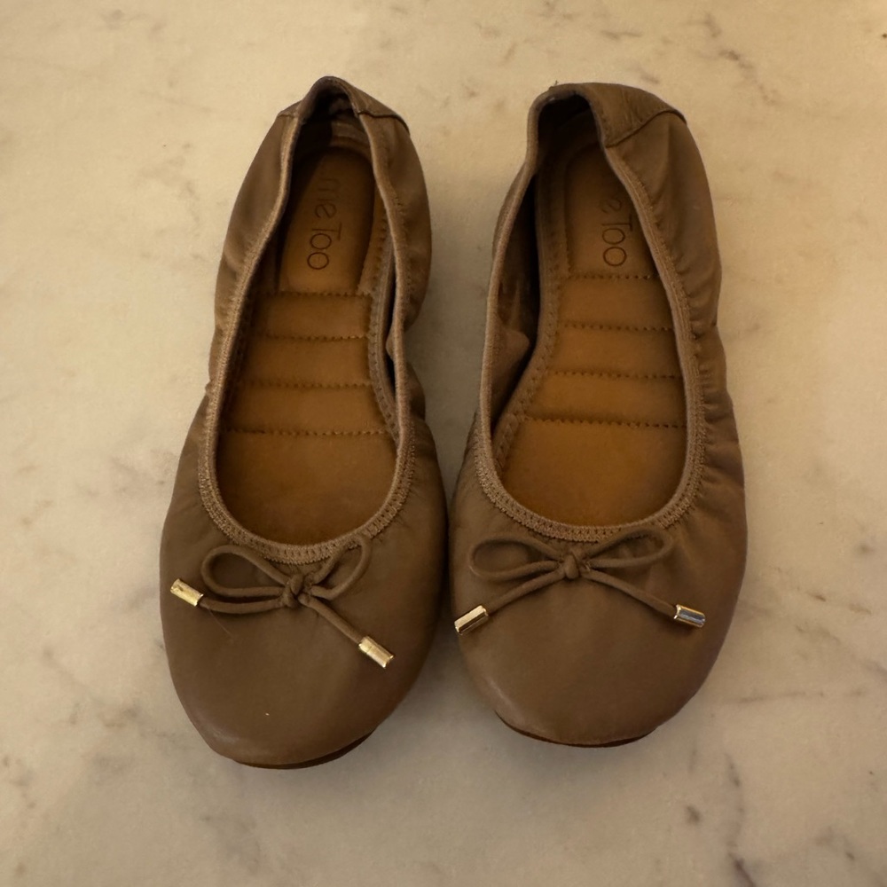 Me Too Brown Ballet Flats with Bow Detail